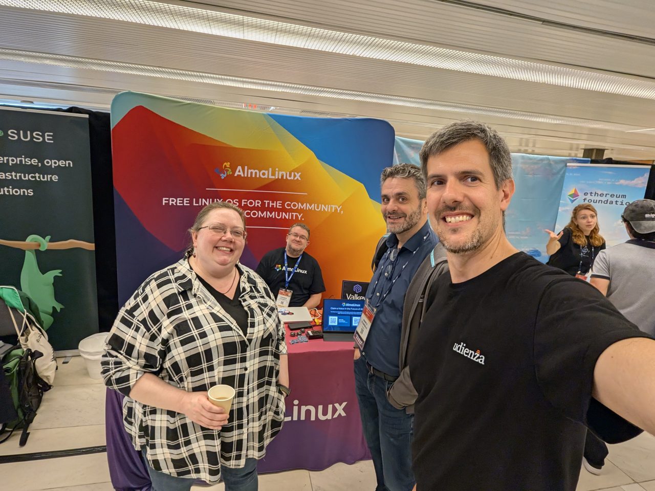 The AlmaLinux booth at Open Source Summit Europe 2026